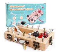 Montessori Set Cacciavite Board Set Montessori Giocattoli per 3 4 5 Anni Giocattoli in Legno Bambini Tavola Vite Legno Giocattolo Motorio Regalo Ragazze Ragazzi