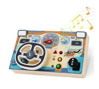 Montessori - Tavola in legno per bambini, con interruttore per autismo, scheda sensoriale per sviluppare abilità motorie, giocattoli sensoriali con luce a LED per bambini di 1, 2, 3, 4 anni
