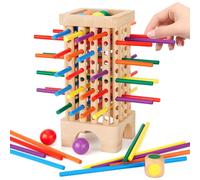 Montessori Toys Gioco da tavolo in legno, 42 bastoncini colorati, gioco di dadi giocattolo per l'apprendimento della matematica, per bambini di 3, 4, 5, 6 anni, sviluppa abilità motorie e conteggio