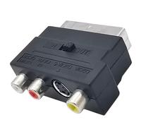 Montesy Adattatore femmina da 21 pin a 3 RCA con pulsante on/off per conversione SCART satellite, videoregistratore e altro ancora