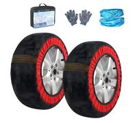 Montesy Confezione da 2 calze invernali comode antiscivolo per camion pick-up per la massima su sentieri innevati per auto calze da neve