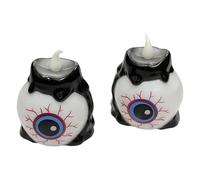 Montesy Confezione da 2 candele a LED per Halloween con fiamma tremolante, funzionamento a batteria, decorazione sicura