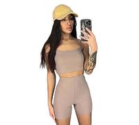 Montesy Set di 2 canottiere da donna con top e pantaloncini corti per allenamento, corsa, abbigliamento sportivo fitness