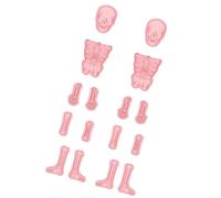 Montesy Set di 2 stampini per biscotti a forma di scheletro di Halloween, stampini per biscotti, fondente, pasticcini