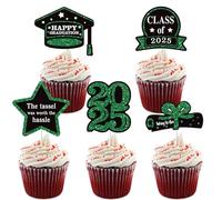 Montesy Set di 5 decorazioni per torte di laurea, decorazioni per torte di laurea, stecchini in carta, adatti per feste e celebrazioni