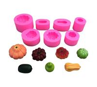 Montesy Set di 7 stampi in silicone per cuocere cioccolato, sapone, candele, riutilizzabili, per uso alimentare, con 7 forme
