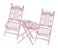 Montesy Set di tavolo e sedie in ferro 3 in 1 in miniatura per case delle bambole 1/12 decorazioni per progetti artigianali e accessori da esposizione da giardino