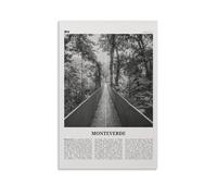 Monteverde, Black and White, poster decorativo da parete, per soggiorno, camera da letto, decorazione moderna per camera da letto, 20 x 30 pollici (50 x 75 cm)