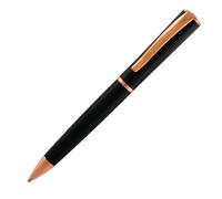 Monteverde Impressa Ballpoint Pen - Black with 18 Karat Rose Gold Trim Refillable with Parker Style Refills Luxury Writing Instrument