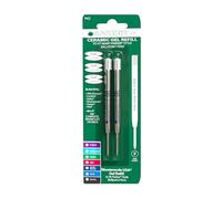 Monteverde - Ricambio gel per penna a sfera Parker, senza tappo, punta fine, 2 pezzi, colore: Blu/Nero