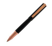 Monteverde USA Impressa Rollerball Pen Black with 18 Karat Rose Gold Trim - Refillable Smooth Writing Pen