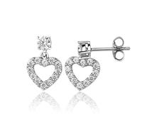 Monteverdi 1VNAMONJ-ER-0017 - Orecchini da donna a forma di cuore, larghezza 15 mm, in argento sterling 925 rodiato, Eine Größe, Argento sterling, Nessuna pietra preziosa