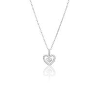 Monteverdi 1VNAMONJ-NL-0127 - Collana da donna con ciondolo a forma di cuore, 45 cm, in argento sterling 25 rodiato, Eine Grösse, Argento sterling, Nessuna pietra preziosa