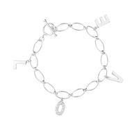 Monteverdi MONJ-BR0038 - Ciondolo da donna in argento sterling 925 rodiato, 18,5 cm, chiusura a bavaglio, Eine Grösse, Argento sterling, Nessuna pietra preziosa