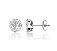 Monteverdi MONJ-ER0012 - Orecchini rotondi da donna, 8,0 mm di larghezza, in argento sterling 925 rodiato, Eine Größe, Argento sterling, Nessuna pietra preziosa