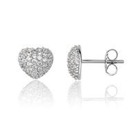 Monteverdi MONJ-ER0015 - Orecchini da donna a forma di cuore, larghezza 9,0 mm, in argento sterling 925 rodiato, Eine Größe, Argento sterling, Nessuna pietra preziosa