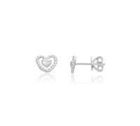 Monteverdi MONJ-ER0100 - Orecchini da donna a forma di cuore, in argento sterling 925 rodiato, Eine Größe, Argento sterling, Nessuna pietra preziosa