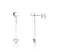 Monteverdi VNAMONJ-ER-0106 - Orecchini da donna a forma di cuore in argento sterling 925 rodiato, Eine Größe, Argento sterling, Nessuna pietra preziosa