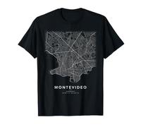 Montevideo Mappa Città Uruguay Strade e Coordinate Maglietta