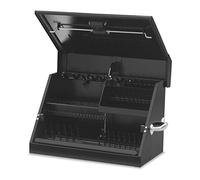 Montezuma SM200B - Cassetta degli attrezzi triangolare portatile da 22,5 pollici - Costruzione in acciaio resistente - Cassapanca portaoggetti metrica e SAE - Cassetta degli attrezzi resistente alle