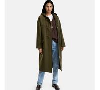 Montgomery lungo con cappuccio, pieno inverno Verde M Tinta unita