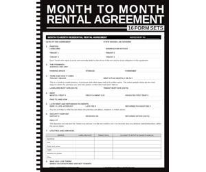 Month to Month Rental Agreement Forms Book: 16 Complete Sets | 4-Page Agreement, Lead-Based Paint Disclosure and Condition Record | Notice, Ledger and Deposit Forms | 8.5 x 11