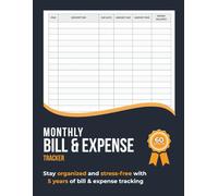 Monthly Bill & Expense Tracker Notebook: 5-Year Planner for Bills, Payments, and Budgeting | Simple Expense Organizer & Personal Finance Logbook