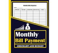 Monthly Bill Payment checklist and budget: Large Tracker and Simple Ledger Book | A Perfect Organizer for Budget, Debt, and Expense Management at Home ... | Personal Finance Planner for Smart Savings