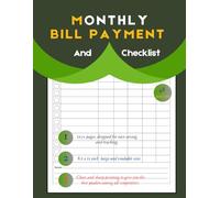 Monthly Bill Payment Checklist: Bill Tracker | Monthly Bill Payment Tracker and Organizer | Bill Planner | 110 Pages and 8.5 x 11 Inches | ... | Bill organizer | Bill paying organizer