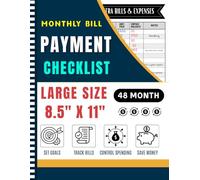 Monthly Bill Payment Checklist: Large Print Bill Tracker Notebook for Simple Personal, Home & Small Business Financial
