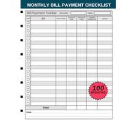 Monthly Bill Payment Checklist: The Ultimate Payment Checklist & Financial Planner - Archive Your Debt-Free Goals - Smart Budgeting Inside