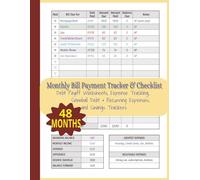 Monthly Bill Payment Tracker & Checklist: The 48 Month Guide to Debt Management & Control