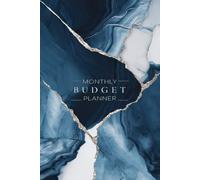 Monthly Budget Planner: Expense and Bill Tracker Saving and Income Tracker Undated Home Finance Journal Marble Blue Themed Cover Design