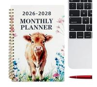Monthly Calendar Planner, Three Year Agenda Notebook 2026 to 2028 Date Schedule, copertina rigida Paper Organizer, taccuino con schede, Desk Planning for Office Home School Business Use
