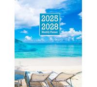 Monthly Planner 2025-2028: Four Years - January 2025 Through December 2028 With Inspirational Quotes & Holidays / Large Size 8.5 x 11 / Beach Design
