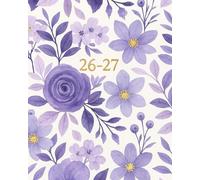 Monthly Planner 2026-2027: Purple Boho Floral Calendar For Women ~ Cute Flowers 26-27, Pastel Botanical Aesthetic 2026 - 2027, Large 2 Year Agenda Book