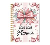 Monthly Planner 2026-2028 - Hardcover 3 Year Planner Calendar, Thick Paper Notebook, Spiral Bound Bow 36-Monthly 2026-2028 Monthly Planners Journal, For Home School Office Business Schedule Student