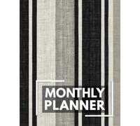 Monthly Planner: Minimalist Undated Calendar with a Simple Clean Design, Two-Page Layout, Notes Section and Large Writing Space for Planning, Goal Setting & Productivity - Black Stripe Cover Design