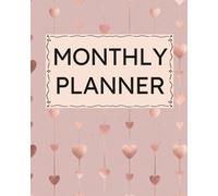Monthly Planner: Undated Minimalist Layout for ADD Calendar Organization, Neurodivergent-Friendly Lexend Font, Productivity & Scheduling, Goal Setting, Rose Gold Small Hearts Cover Design