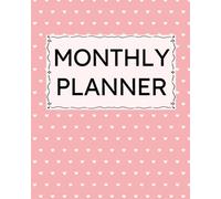Monthly Planner: Undated Minimalist Layout for ADD Calendar Organization, Neurodivergent-Friendly Lexend Font, Productivity & Scheduling, Goal Setting, Dusty Pink Hearts Cover Design