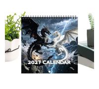 Monthly Wall Calendar 2027 Dragon - - Academic Decorative Planner Animal |