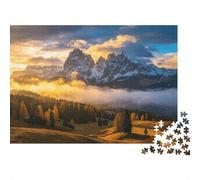 Monti Dolomiti Puzzle 1000 Pezzi Carta Riciclata Cime Alpine Puzzle per Anziani Gioco Educativo Decompressione Allevia Demenza Senile Regalo 38x26cm/1000pcs