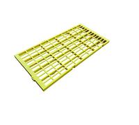 Montidistribuzione Posatoio di Plastica Giallo per Avicoli. Kit Composto da 4 Pezzi. Forma Il Fondo delle Gabbie. Cm 25 x 50 x H 1,7 cadauno.