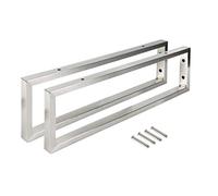 Montixx® Set di 2 consolle da parete e portasciugamani a forma rettangolare in acciaio inox per supporto lavabo/sottopiano per lavabo, piano per lavabo e lavabo, lunghezza 45 cm x altezza 15 cm