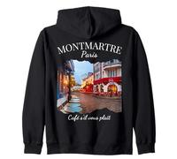 Montmartre Paris Cafe Cultura Stile di vita parigino Turista Felpa con Cappuccio
