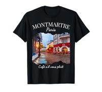 Montmartre Paris Cafe Cultura Stile di vita parigino Turista Maglietta