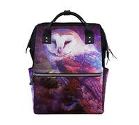 MONTOJ Amazing Universe Galaxy Bird Owl Canvas Zaino da viaggio Campus