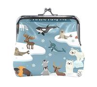 MONTOJ Arctic Animals Polar Bear Whale Fox Eagle bambini cambiamento borsa Donne Portafoglio portamonete, multicolore, taglia unica