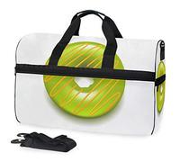 MONTOJ Borsa da viaggio in tela oversize gialla con ciambella verde da viaggio, borsa da viaggio per il fine settimana, Multi, Taglia unica