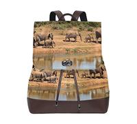 MONTOJ Elephant Walk By The River Borsa da viaggio in pelle Campus Zaino